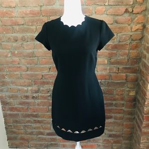 Club Monaco Black Scallop Trim Dress